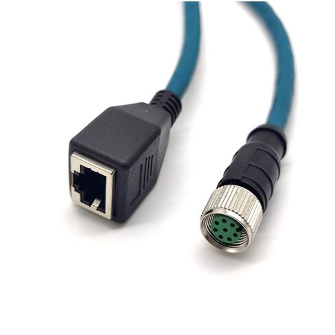 M12 8 Pin A Code Female to RJ45 Female High Flex Cat6 Industrial Ethernet PVC Cable 1M in Kuwait