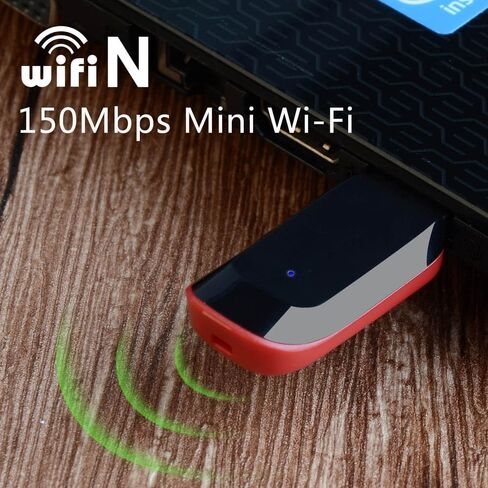 محول لاسلكي USB بسرعة 150 ميجابت في الثانية بطاقة شبكة 2.4G دونجل واي فاي لسطح المكتب والكمبيوتر المحمول والكمبيوتر الشخصي 802.11b/g/n يدعم نظام التشغيل Windows Mac in Kuwait
