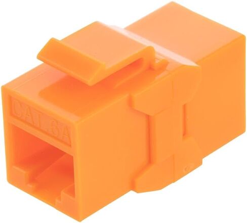 NavePoint CAT6A UTP Inline Keystone Coupler, 10 Pack, Orange in Kuwait