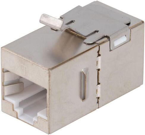 NavePoint CAT6A FTP Inline Keystone Coupler, RJ45 Female to RJ45 Female, 25 Pack, Silver in Kuwait
