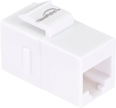 وصلة ربط NavePoint CAT5E Keystone، أنثى RJ45(8x8)، أداة إضافية، بلاستيك حراري، أبيض، 25 حزمة in Kuwait