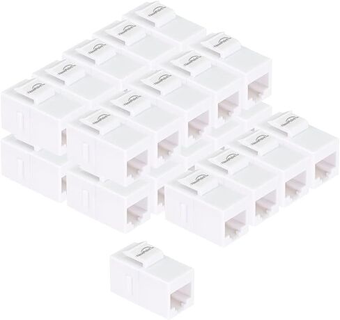 وصلة ربط NavePoint CAT5E Keystone، أنثى RJ45(8x8)، أداة إضافية، بلاستيك حراري، أبيض، 25 حزمة in Kuwait