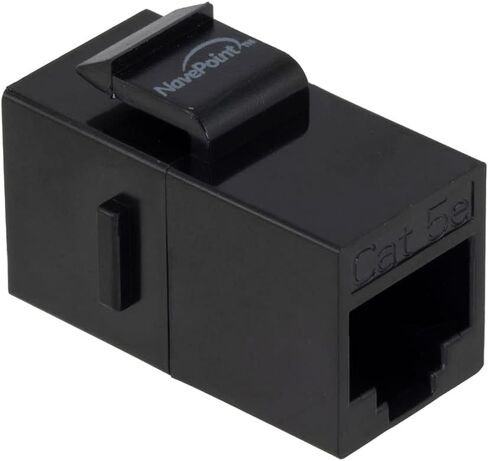 وصلة ربط NavePoint CAT5E Keystone، أنثى RJ45(8x8)، أداة إضافية، لدن بالحرارة، أسود، 25 حزمة in Kuwait