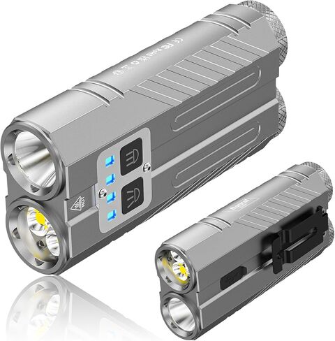 Banral Powerful Small Flashlight Rechargeable, 3100 High Lumens Flat Tactical Flashlights, Compact Spot/Flood Pocket Flash Light for Car, Emergency, Home, Camping, 1Pack in Saudi Arabia