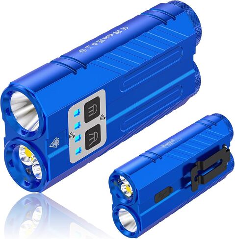 Banral Powerful Small Flashlight Rechargeable, 3100 High Lumens Flat Tactical Flashlights, Compact Spot/Flood Pocket Flash Light for Car, Emergency, Home, Camping, 1Pack in Saudi Arabia