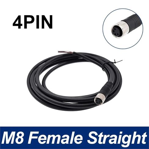 M8 Sensor Connector Cable Male&Female Straight Angle 4 5 Pin +2m PVC Line 1Pcs(3P Female Straight) in Saudi Arabia
