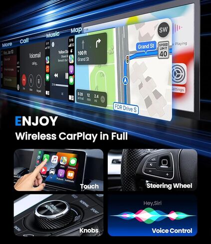 محول CarPlay اللاسلكي من Teeran لهاتف iPhone (ترقية 2026)، توصيل وتشغيل صغير للسيارات مع Apple CarPlay سلكي من المصنع، اتصال سريع ومستقر، إعداد سهل، توافق واسع للمركبات (أسود) in Kuwait