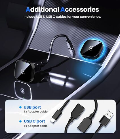 محول CarPlay اللاسلكي من Teeran لهاتف iPhone (ترقية 2026)، توصيل وتشغيل صغير للسيارات مع Apple CarPlay سلكي من المصنع، اتصال سريع ومستقر، إعداد سهل، توافق واسع للمركبات (أسود) in Kuwait