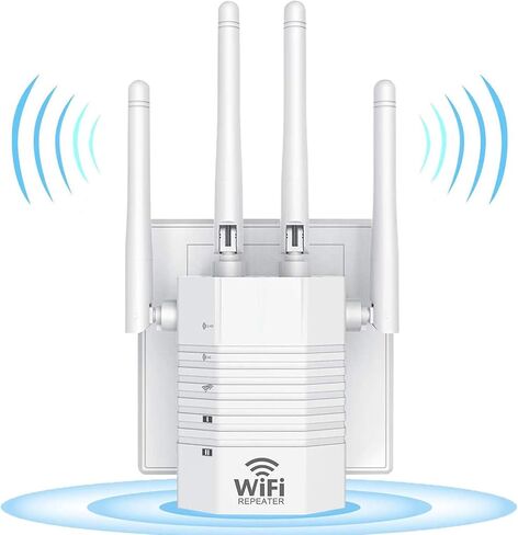 2021 WiFi Extender - Wireless Signal Repeater Booster up to 3000 sq.ft - 1200Mbps Wall-Through Strong WiFi-Dual Band 2.4G and 5G - 4 Antennas 360° Full Coverage-1… in Kuwait
