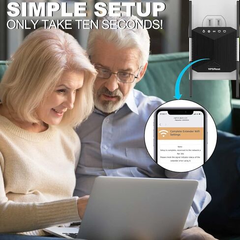 WiFi Extender Signal Booster with Ethernet Port WiFi Repeater Covers up to 3000 sq.ft and 30+ Devices, 1-Tap Setup, Supports Access Point, Alexa Compatible Home WiFi Range Extender in Kuwait