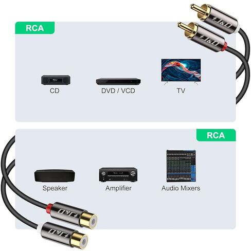 J&D 2 RCA Extension Cable 3 Feet Bundle in Kuwait