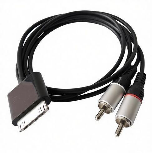 كابل موصل قفص الاتهام ذكر 30 دبوسًا إلى كابل صوت 2RCA لجهاز iPod Phone Pad بطول 5 أقدام باللون الأسود in Kuwait