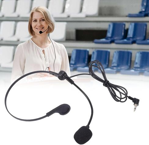 Headset Microphone, Adjustable Boom Mic with 3.5mm Male Connector for Voice Amplifier Teacher Presenter, Loud Clear HiFi Sound in Kuwait