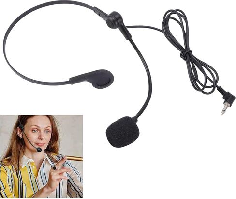 Headset Microphone, Adjustable Boom Mic with 3.5mm Male Connector for Voice Amplifier Teacher Presenter, Loud Clear HiFi Sound in Kuwait