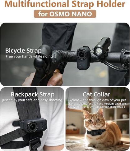CAPART سوار معصم من السيليكون لـ DJI OSMO Nano، حزام معصم الكاميرا نانو حامل حزام لطوق الكلب والقط والدراجة in Kuwait