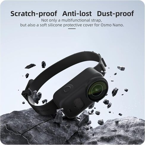 CAPART سوار معصم من السيليكون لـ DJI OSMO Nano، حزام معصم الكاميرا نانو حامل حزام لطوق الكلب والقط والدراجة in Kuwait