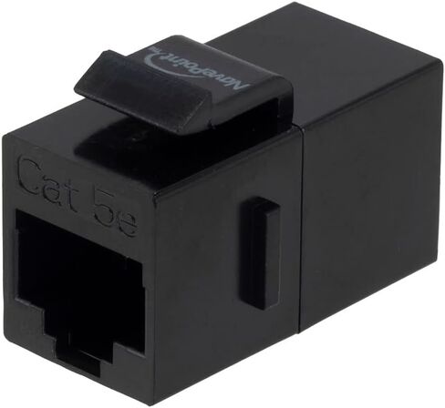 NavePoint CAT5E Keystone Coupler, Female RJ45(8x8), Snap-in, Thermoplastic, Black, 50-Pack in Kuwait