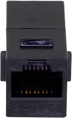 NavePoint CAT5E Keystone Coupler, Female RJ45(8x8), Snap-in, Thermoplastic, Black, 50-Pack in Kuwait