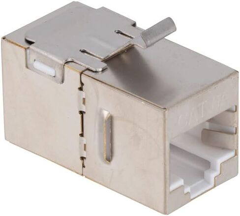 NavePoint CAT6A FTP Inline Keystone Coupler, RJ45 Female to RJ45 Female, 10 Pack, Silver in Kuwait