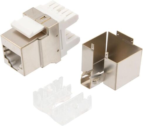 NavePoint 180 Degree CAT6A Keystone Jack, RJ45 Female, 25 Pack, FTP Shielded in Kuwait