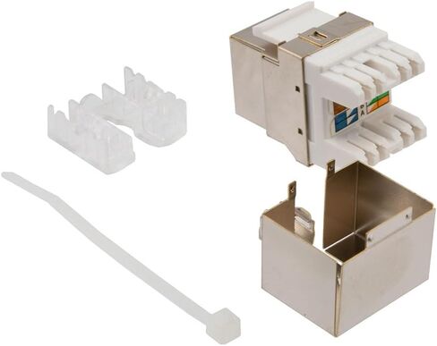 NavePoint 180 Degree CAT6A Keystone Jack, RJ45 Female, 25 Pack, FTP Shielded in Kuwait