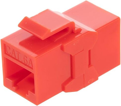 NavePoint CAT6A UTP Inline Keystone Coupler, 25 Pack, Red in Kuwait
