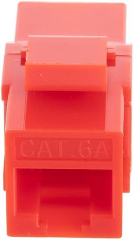 NavePoint CAT6A UTP Inline Keystone Coupler, 25 Pack, Red in Kuwait