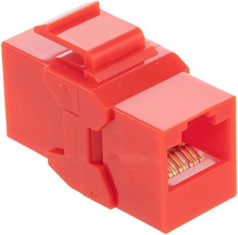 NavePoint CAT6A UTP Inline Keystone Coupler, 25 Pack, Red in Kuwait