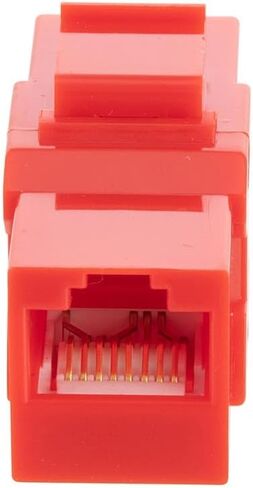 NavePoint CAT6A UTP Inline Keystone Coupler, 25 Pack, Red in Kuwait