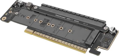 محول بطاقة توسيع مفتاح VINGVO PCIe 5.0 X16 إلى Dual M.2 NVMe M، متوافق مع الإصدارات السابقة مع 4.0، 3.0، يدعم 2230 2242 2260 2280 22110 SSD، مثالي لنقل البيانات بسرعة عالية in Kuwait