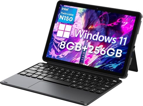 تابلت CHUWI Hi10 X2 Windows مع لوحة مفاتيح 10.1 بوصة، انتل كور i3، 8 جيجا رام 256 جيجا اس اس دي، 2 في 1 كمبيوتر لوحي، 4K مايكرو HDMI، واي فاي 6، BT 5.3، USB 3.2 in Kuwait