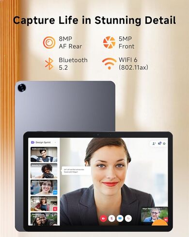 تابلت CHUWI Hi10 X2 Windows مع لوحة مفاتيح 10.1 بوصة، انتل كور i3، 8 جيجا رام 256 جيجا اس اس دي، 2 في 1 كمبيوتر لوحي، 4K مايكرو HDMI، واي فاي 6، BT 5.3، USB 3.2 in Kuwait