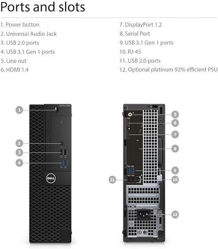 Dell Optiplex 5050 SFF Desktop PC, Core i5-6500 (3.2GHz-3.6GHz), 8GB RAM, 256GB SSD, Keyboard & Mouse, USB, HDMI, WiFi, Bluetooth, Windows 11 Pro (Renewed) in Kuwait