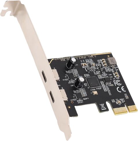 بطاقة Fabater Type C PCIe لسطح المكتب، نقل بيانات بسرعة 5 جيجابت في الثانية مع شريحة ASM1042 بطاقة توسيع من النوع C عالية السرعة، منافذ USB مزدوجة مع قرص مضغوط للكمبيوتر المكتبي OS X in Kuwait