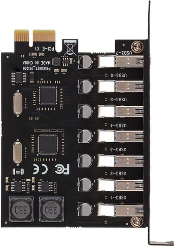 بطاقة توسيع SUNGOOYUE PCIE إلى USB 3.0، سرعة عالية 5 جيجابت في الثانية 7 منافذ USB 3.0 عبر رقاقة متوافقة مع 1.1 2.0، لـ 7 8 8. 10 in Kuwait