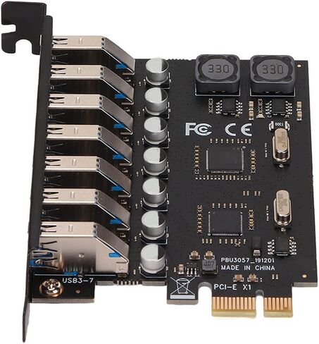 بطاقة توسيع SUNGOOYUE PCIE إلى USB 3.0، سرعة عالية 5 جيجابت في الثانية 7 منافذ USB 3.0 عبر رقاقة متوافقة مع 1.1 2.0، لـ 7 8 8. 10 in Kuwait