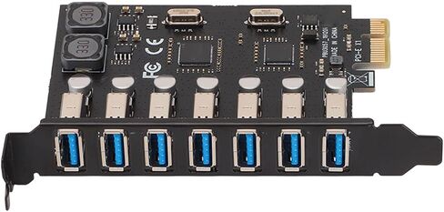 بطاقة توسيع SUNGOOYUE PCIE إلى USB 3.0، سرعة عالية 5 جيجابت في الثانية 7 منافذ USB 3.0 عبر رقاقة متوافقة مع 1.1 2.0، لـ 7 8 8. 10 in Kuwait