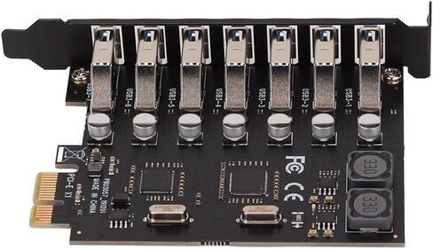 بطاقة توسيع SUNGOOYUE PCIE إلى USB 3.0، سرعة عالية 5 جيجابت في الثانية 7 منافذ USB 3.0 عبر رقاقة متوافقة مع 1.1 2.0، لـ 7 8 8. 10 in Kuwait