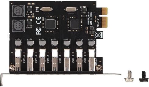 بطاقة توسيع SUNGOOYUE PCIE إلى USB 3.0، سرعة عالية 5 جيجابت في الثانية 7 منافذ USB 3.0 عبر رقاقة متوافقة مع 1.1 2.0، لـ 7 8 8. 10 in Kuwait