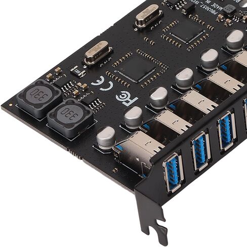 بطاقة توسيع SUNGOOYUE PCIE إلى USB 3.0، سرعة عالية 5 جيجابت في الثانية 7 منافذ USB 3.0 عبر رقاقة متوافقة مع 1.1 2.0، لـ 7 8 8. 10 in Kuwait
