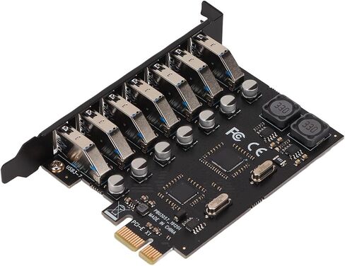 بطاقة توسيع SUNGOOYUE PCIE إلى USB 3.0، سرعة عالية 5 جيجابت في الثانية 7 منافذ USB 3.0 عبر رقاقة متوافقة مع 1.1 2.0، لـ 7 8 8. 10 in Kuwait