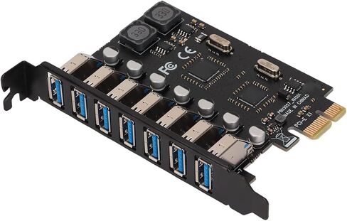 بطاقة توسيع SUNGOOYUE PCIE إلى USB 3.0، سرعة عالية 5 جيجابت في الثانية 7 منافذ USB 3.0 عبر رقاقة متوافقة مع 1.1 2.0، لـ 7 8 8. 10 in Kuwait