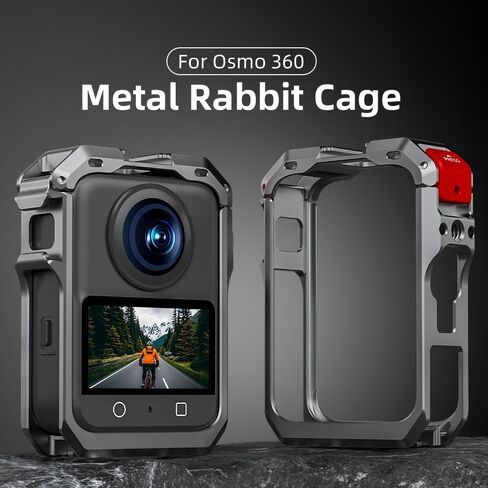 قفص كاميرا معدني متوافق مع ملحقات DJI Osmo 360، حافظة واقية من الألومنيوم، غطاء عدسة من السيليكون، إطار هيكلي موسع، تبديد الحرارة وحماية من السقوط، قفص كاميرا العمل in Kuwait