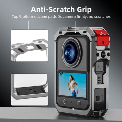 قفص كاميرا معدني متوافق مع ملحقات DJI Osmo 360، حافظة واقية من الألومنيوم، غطاء عدسة من السيليكون، إطار هيكلي موسع، تبديد الحرارة وحماية من السقوط، قفص كاميرا العمل in Kuwait