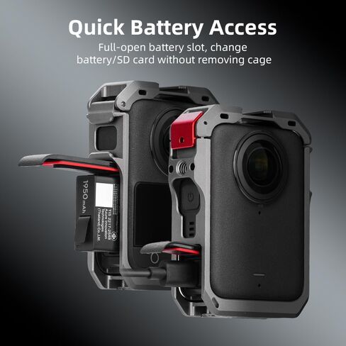 قفص كاميرا معدني متوافق مع ملحقات DJI Osmo 360، حافظة واقية من الألومنيوم، غطاء عدسة من السيليكون، إطار هيكلي موسع، تبديد الحرارة وحماية من السقوط، قفص كاميرا العمل in Kuwait
