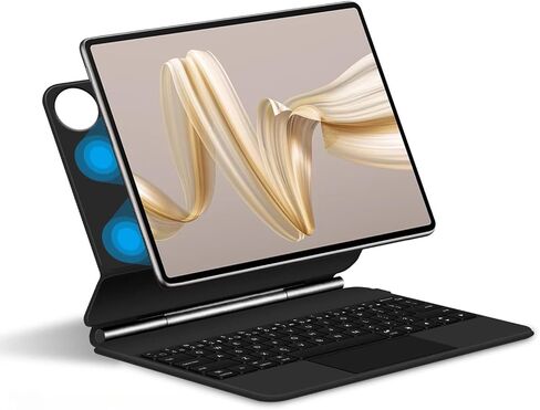 حافظة لوحة مفاتيح بلوتوث لاسلكية مغناطيسية ذكية لهاتف Huawei MatePad Pro 12.2 بوصة 2025 (أسود، MatePad Pro 12.2"، لوحة مفاتيح عائمة مغناطيسية بإضاءة خلفية بـ 7 ألوان) in Kuwait