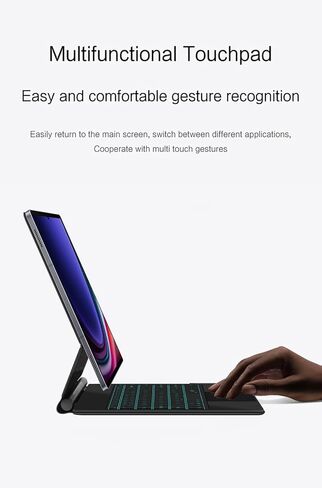 حافظة لوحة مفاتيح بلوتوث لاسلكية مغناطيسية ذكية لهاتف Huawei MatePad Pro 12.2 بوصة 2025 (أسود، MatePad Pro 12.2"، لوحة مفاتيح عائمة مغناطيسية بإضاءة خلفية بـ 7 ألوان) in Kuwait