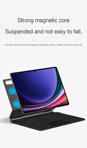 حافظة لوحة مفاتيح بلوتوث لاسلكية مغناطيسية ذكية لهاتف Huawei MatePad Pro 12.2 بوصة 2025 (أسود، MatePad Pro 12.2"، لوحة مفاتيح عائمة مغناطيسية بإضاءة خلفية بـ 7 ألوان) in Kuwait