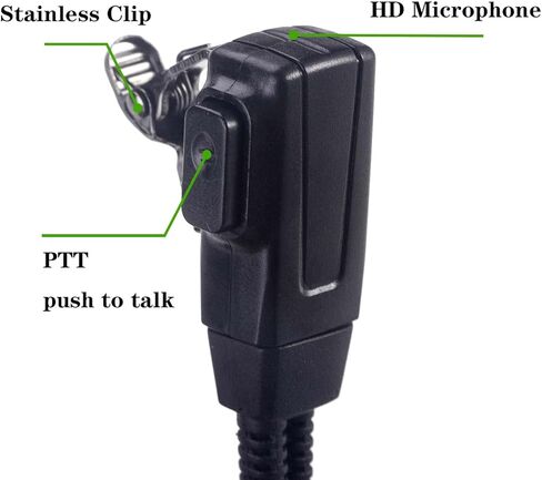 سماعة أذن لاسلكية مع ميكروفون/PTT متوافقة مع راديو موتورولا cls1410 cls1110 cp185 Cp200 cp200d cp100 rdm2070d bpr40، سماعة أذن أنبوبية صوتية سرية، عبوتان in Kuwait