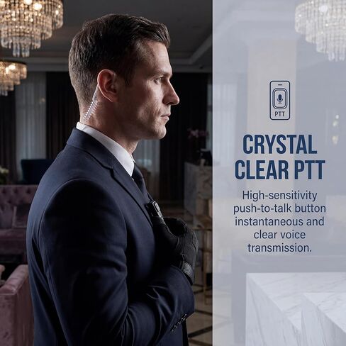 سماعة أذن لاسلكية مع ميكروفون/PTT متوافقة مع راديو موتورولا cls1410 cls1110 cp185 Cp200 cp200d cp100 rdm2070d bpr40، سماعة أذن أنبوبية صوتية سرية، عبوتان in Kuwait